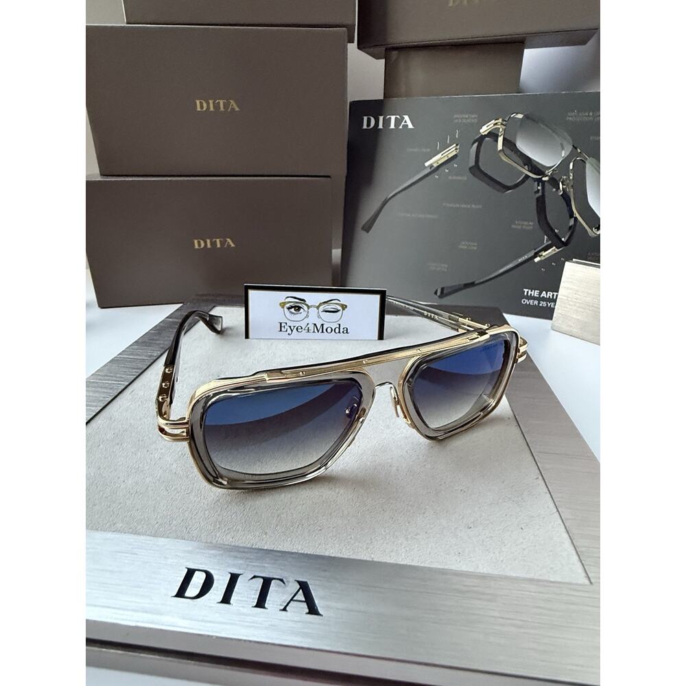 DITA Sunglasses LXN-EVO DTS403-A-02 Crystal Grey White Gold Blue Flash Mirror - Picture 2 of 11